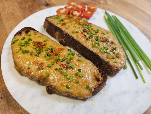 close up image of Welsh rarebit